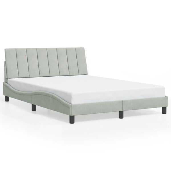 vidaXL Cadre de lit sans matelas Hanko gris clair 140x200 cm velours