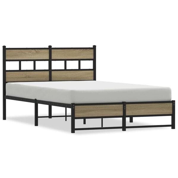 vidaXL Cadre de lit en métal sans matelas chêne sonoma 120x190 cm