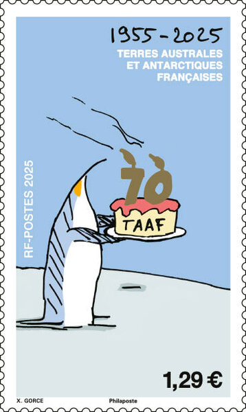 Timbre TAAF - 70 ans des TAAF