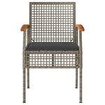 vidaXL Salon de jardin 4 Pièces avec coussins Gris Résine tressée