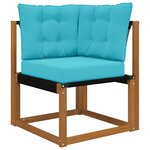 vidaXL Coussin de canapé d'extérieur 3 Pièces Turquoise Polyester