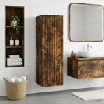 vidaXL Cabinet de Salle de Bain Mural Chêne fumé 33 x 34 5 x 100 cm