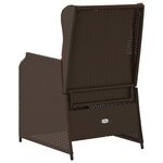 vidaXL Chaises inclinables de jardin lot de 2 et coussins marron rotin