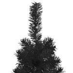 vidaXL Demi sapin de Noël artificiel mince avec support Noir 120 cm