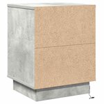 vidaXL Table de chevet avec lumières LED Béton gris 39x34 5x50 cm