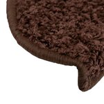 vidaXL Tapis d'escalier 10 pièces 65 x 21 x 4 cm Marron Demi-rond Grand