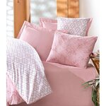 Parure de lit - housse de couette 220 x 240 + 2 taies d'oreiller 60 x 60 coton renforcé - Rose