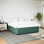 vidaXL Cadre de lit sans matelas vert foncé 180x200 cm velours