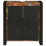 vidaXL Cabinet pour lavabo Marron Bois massif de récupération