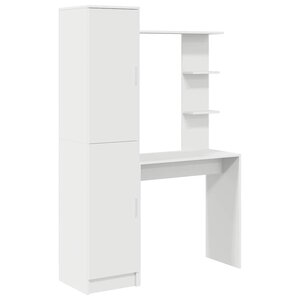 vidaXL Bureau avec rangement 2 Pièces Blanc 78.5 x 37 x 154.5 cm