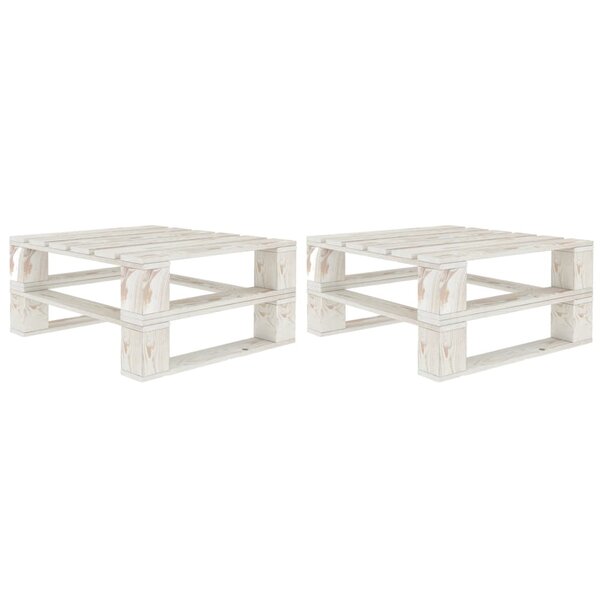 vidaXL Tables palette de jardin 2 Pièces blanc bois