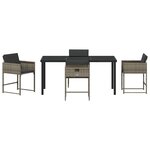 vidaXL Ensemble de salle à manger pour jardin 5 Pièces Gris Poly rotin