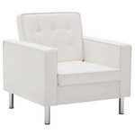 vidaXL Fauteuil Blanc 75x70x75 cm Similicuir
