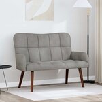 vidaXL Sofa 2 places Gris clair 115 x 61 x 87 cm Velours