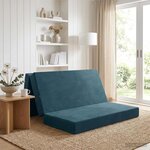 vidaXL Canapé-lit pliable 140 x 67 x 45 cm Bleu