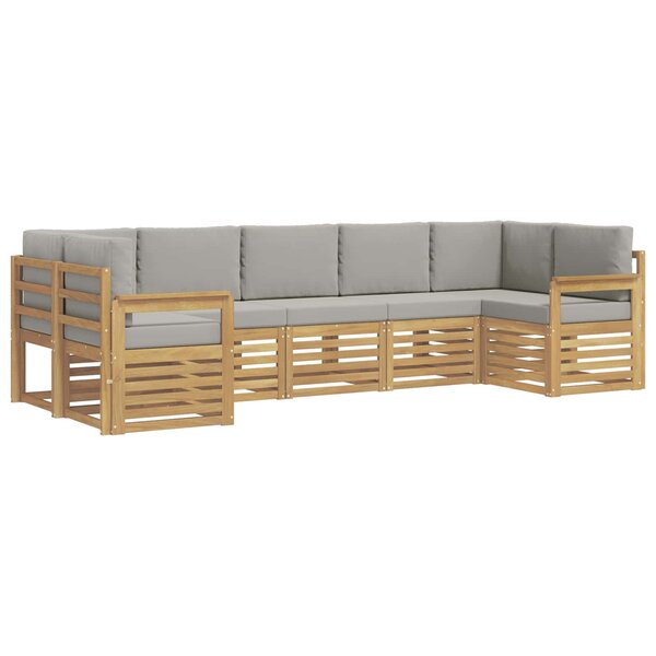 vidaXL Ensemble de canapés d'extérieur 6 Pièces Blanc et gris clair
