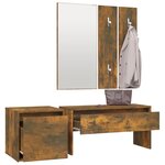 vidaXL Ensemble de meubles de couloir Chêne fumé Bois d'ingénierie