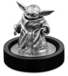 Figurine Grogu du Mandalorian en argent 150 grammes millésime 2021