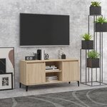 vidaXL Meuble TV avec pieds en métal Chêne sonoma 103 5x35x50 cm