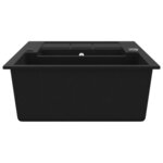 vidaXL Évier de cuisine en granit Double bac Noir