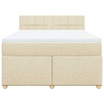 vidaXL Sommier à lattes de lit avec matelas Crème 140x190 cm Tissu