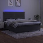 vidaXL Sommier à lattes de lit avec matelas LED Gris foncé 160x200 cm