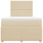 vidaXL Sommier à lattes de lit avec matelas crème 120x190 cm tissu