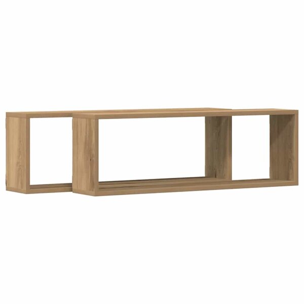 vidaXL Étagère murale avec étagère 2 Pièces Chêne artisan 80 x 15 x 26 cm