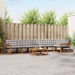 vidaXL Ensemble de canapés d'extérieur 7 Pièces Gris Naturel et Clair