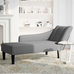 vidaXL Fauteuil long avec accoudoir droit gris foncé tissu