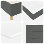 Lit Box Spring vidaXL avec matelas gris foncé 100x200 cm en tissu