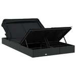 vidaXL Transat 2 places avec toit pliable noir 213x118x97 cm