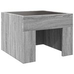 vidaXL Table basse avec LED infini sonoma gris 40x40x30 cm