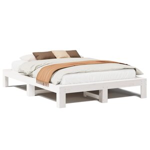 vidaXL Cadre de lit sans matelas blanc 160x200 cm bois de pin massif