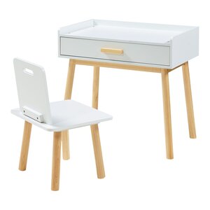 Ensemble de bureau et chaise pour enfants naturel blanc 03_0009409