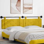 vidaXL Tête de lit suspendue Avec lumière LED Jaune Velours