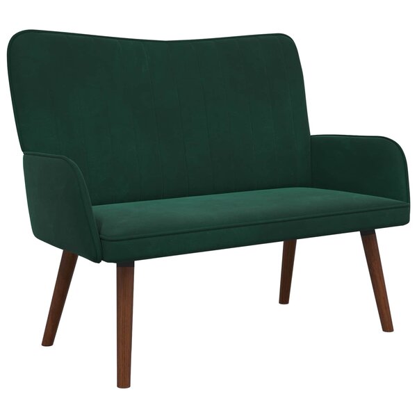 vidaXL Sofa 2 places Vert foncé 115 x 61 x 87 cm Velours