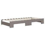 vidaXL Lit de jour avec gigogne et matelas taupe 90x200 cm tissu