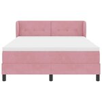 vidaXL Lit à ressorts avec tête de lit Rose 160 x 200 cm Velours