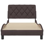 vidaXL Cadre de lit sans matelas marron foncé 100x200 cm tissu