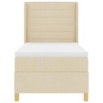 vidaXL Lit à ressorts avec matelas Crème 90 x 190 cm tissu