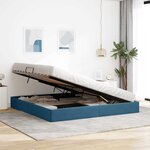vidaXL Cadre de lit ottoman Bleu foncé 200 x 200 cm Velours