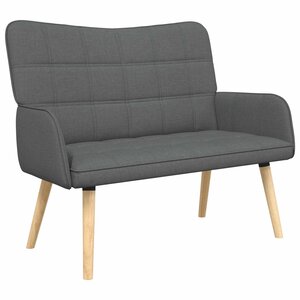 vidaXL Sofa 2 places Gris foncé 115 x 61 x 87 cm Tissu