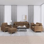 vidaXL Ensemble de canapés 4 Pièces avec coussins marron tissu