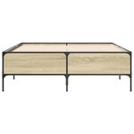 vidaXL Cadre de lit chêne sonoma 140x200 cm bois d'ingénierie et métal