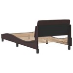 vidaXL Cadre de lit sans matelas marron foncé 100x200 cm tissu