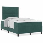 vidaXL Lit à ressorts avec matelas Vert foncé 120 x 200 cm Velours