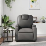 vidaXL Fauteuil de massage inclinable Gris Similicuir