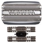 Grille et bloc-couteaux de rechange compatible avec les rasoirs series 5 - braun 51s argentée