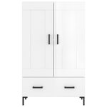 vidaXL Buffet haut blanc brillant 69 5x31x115 cm bois d'ingénierie